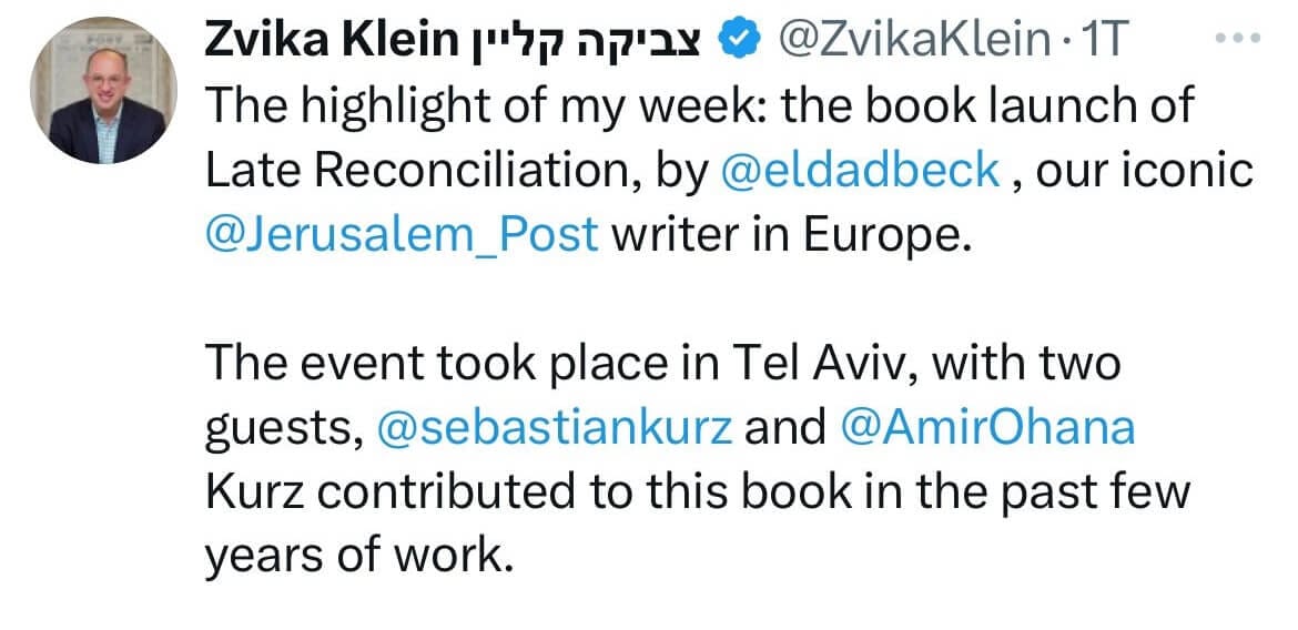 Der Chefredakteur der Jerusalem Post nannte die Buchpräsentation seinen „Höhepunkt der Woche“.