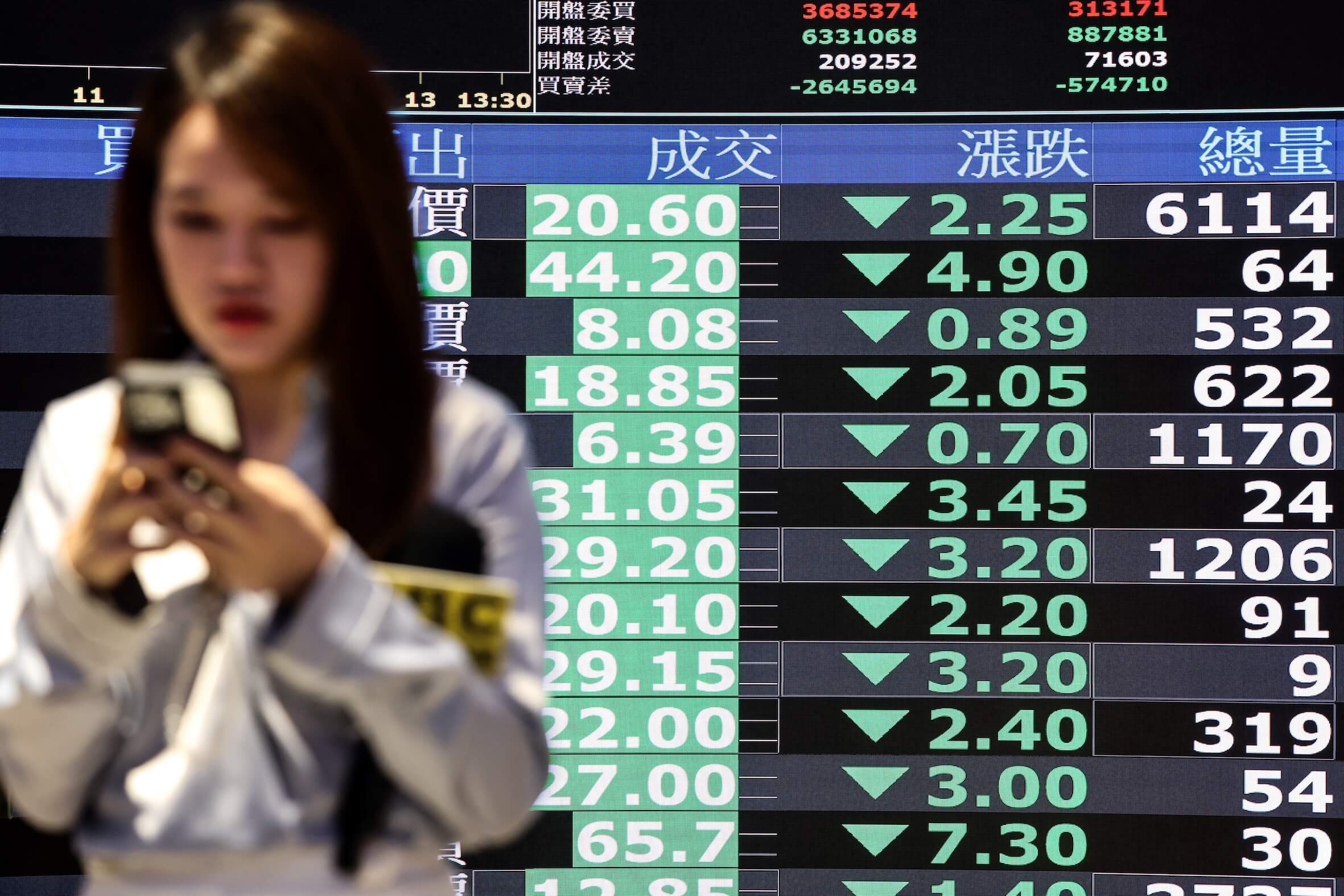 Trumps Zoll-Schock wirkt: Weltweit stürzen die Börsenkurse in die Tiefe, auch an der Taiwan Stock Exchange in Taipeh (Bild).