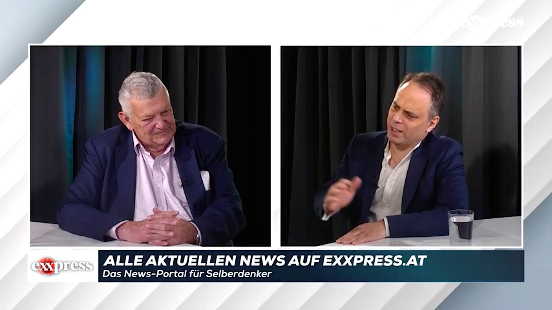 Tengg (l.) im Interview mit exxpress-Redakteur Stefan Beig (r.)