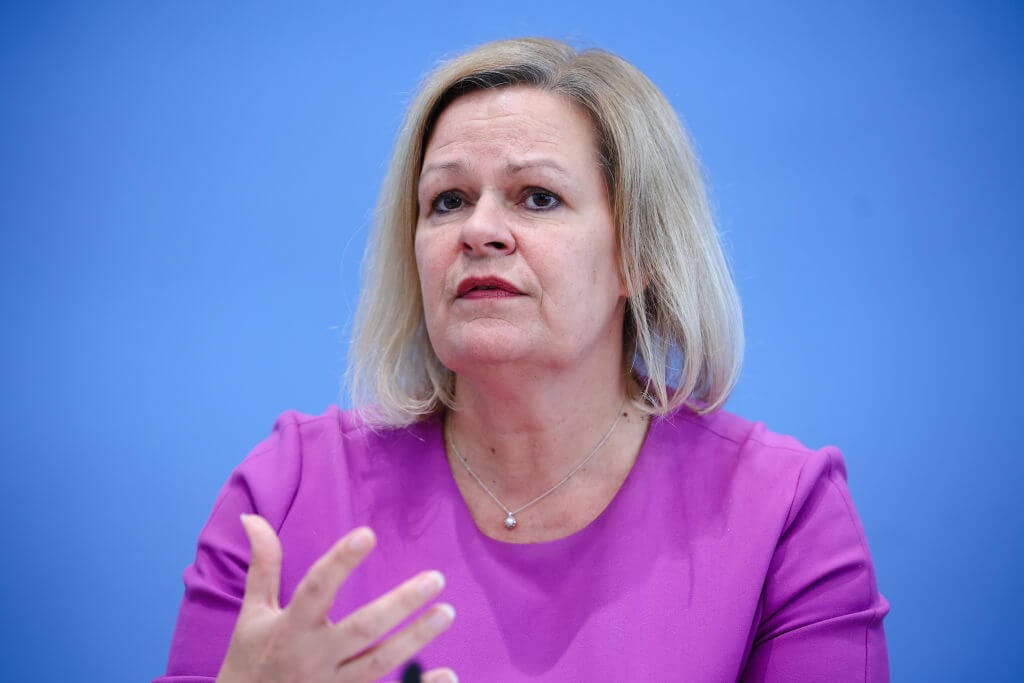 Die deutsche Noch-Innenministerin Nancy Faeser (SPD)