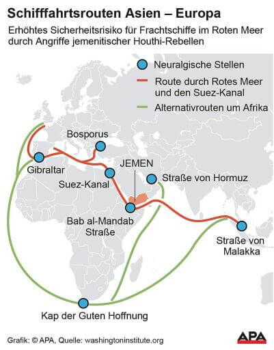 Alternativroute zur Straße von Hormus.