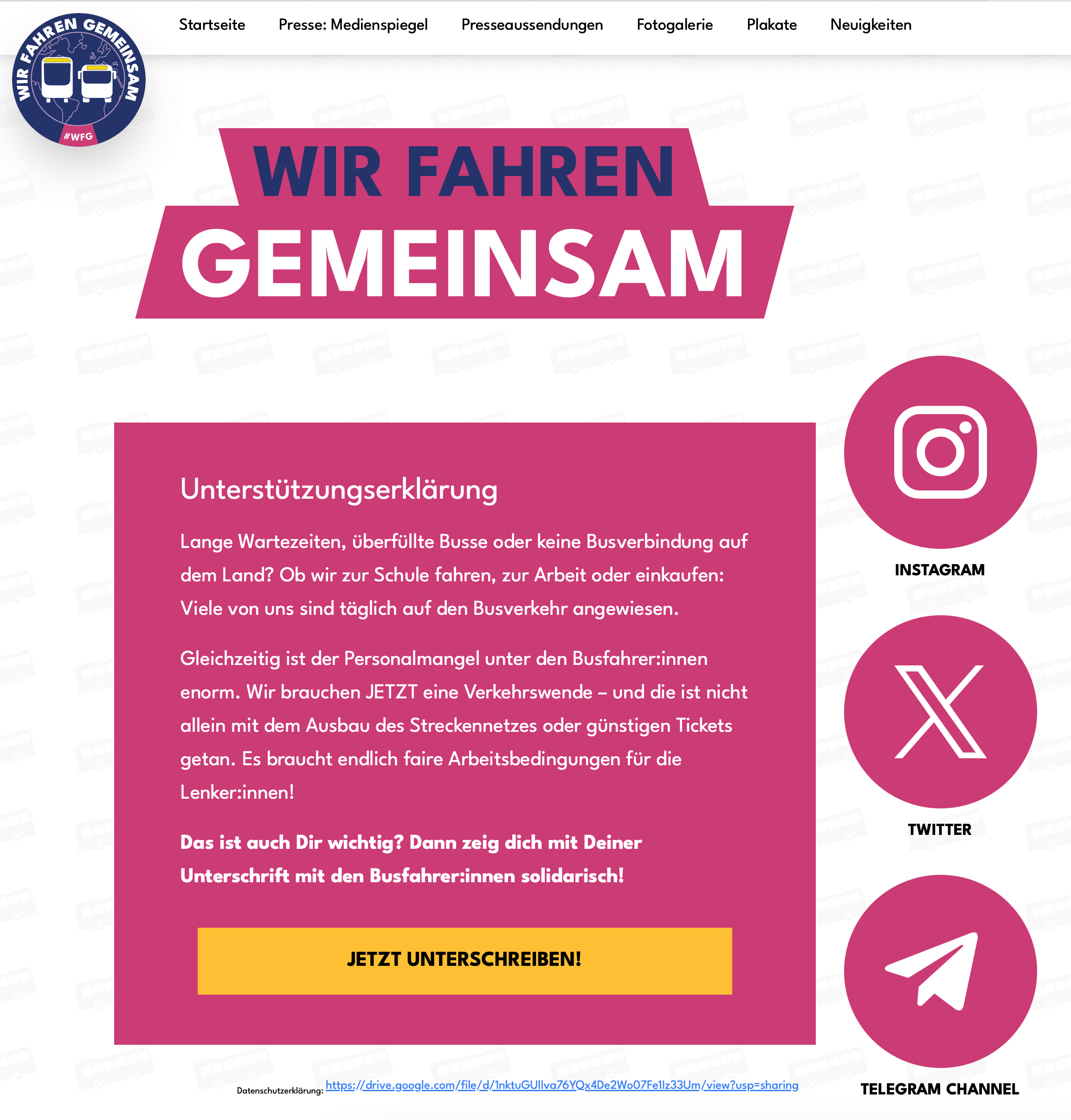 Wir Fahren Gemeinsam ist eine Initiative von Fridays For Future Austria und vida