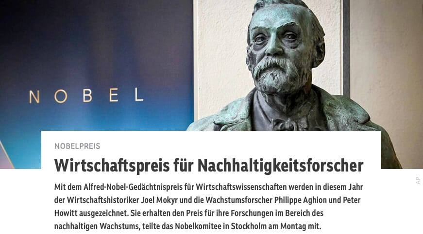 Laut ORF geht es beim diesjährigen Nobelpreis mal wieder um Ökologie.