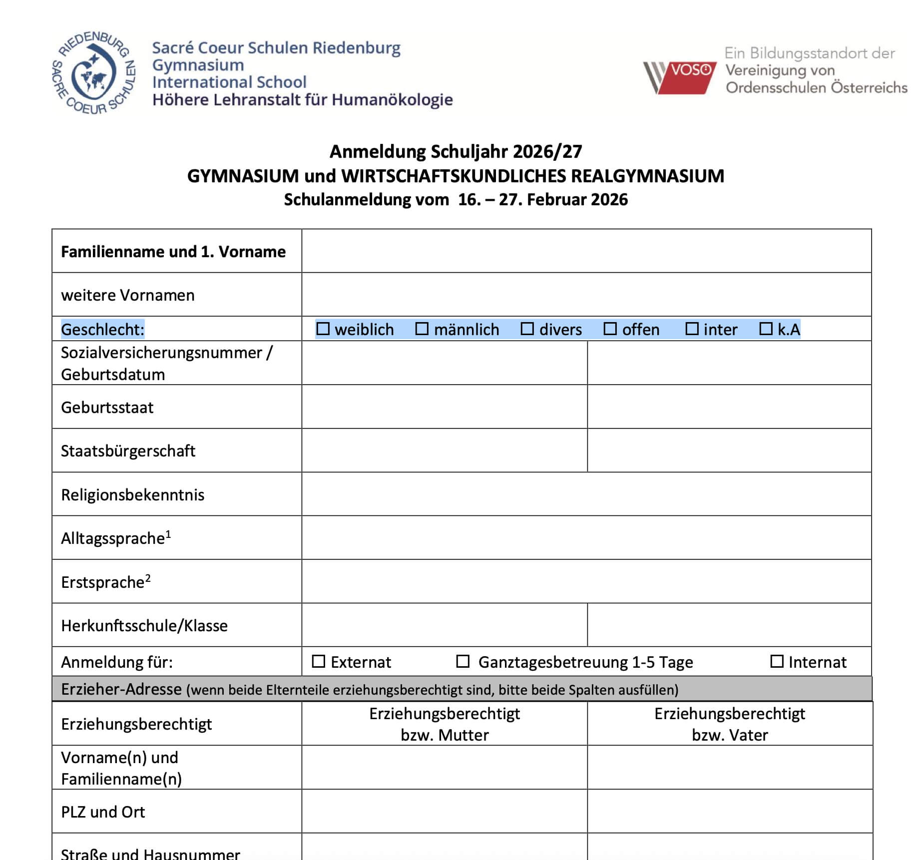 Das Ausfüllen des Geschlechts war die längste Zeit eine Kleinigkeit. Nun wird es etwas kompliziert.