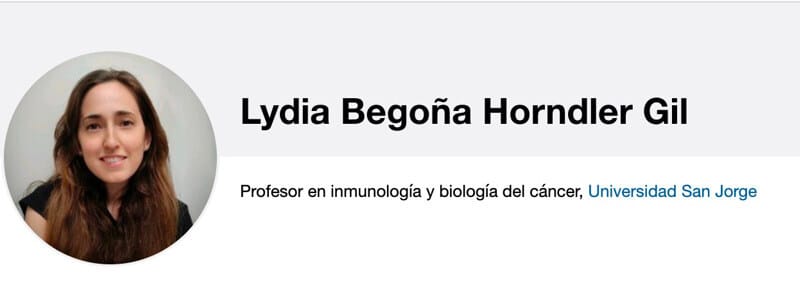 Lydia Begoña Horndler Gil ist Dozentin für Immunologie und Krebsbiologie an der Universidad San Jorge in Spanien.