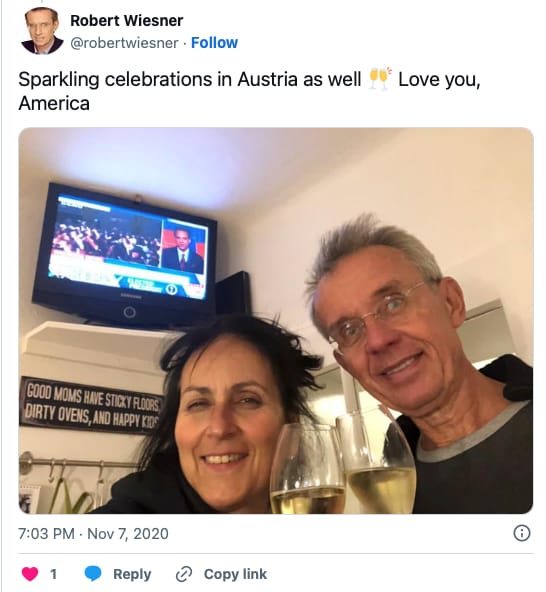 Robert Wiesner (r.) mit Ehefrau Anna Sporrer, fünf Jahre, bevor sie Justizministerin wurde.
