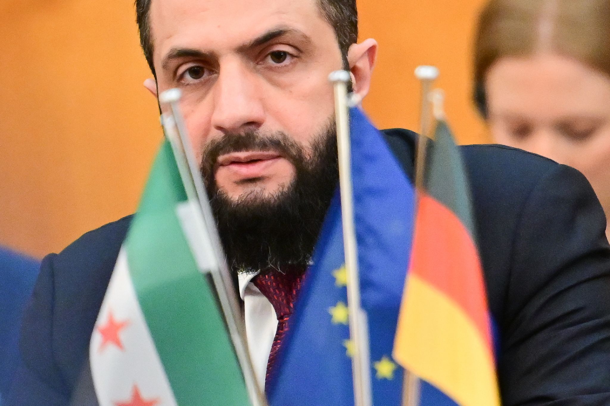 Ahmed al-Scharaa, Präsident der syrischen Übergangsregierung, beim Wirtschafts-Roundtable während seines Berlin-Besuchs
