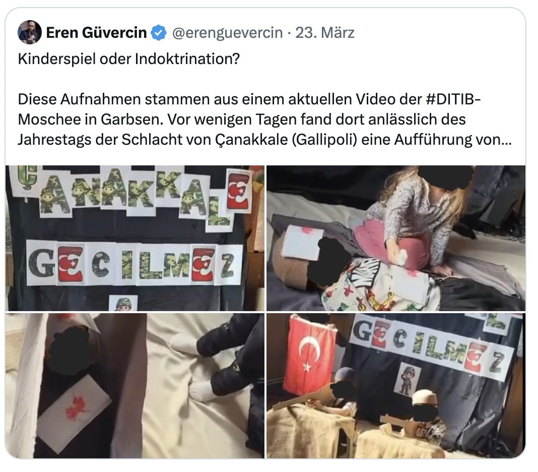 Der Journalist Eren Güvercin postete Ausschnitte aus dem Video und spricht von „pädagogischer Grenzüberschreitung“..