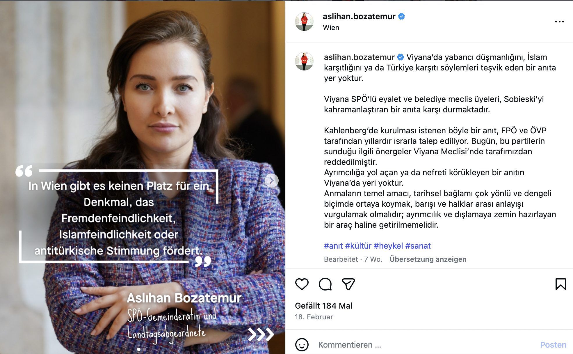 Die türkischstämmige rote Gemeinderätin Aslihan Bozatemur gilt als „türkische Stimme“ von Wiens Bürgermeister Michael Ludwig.