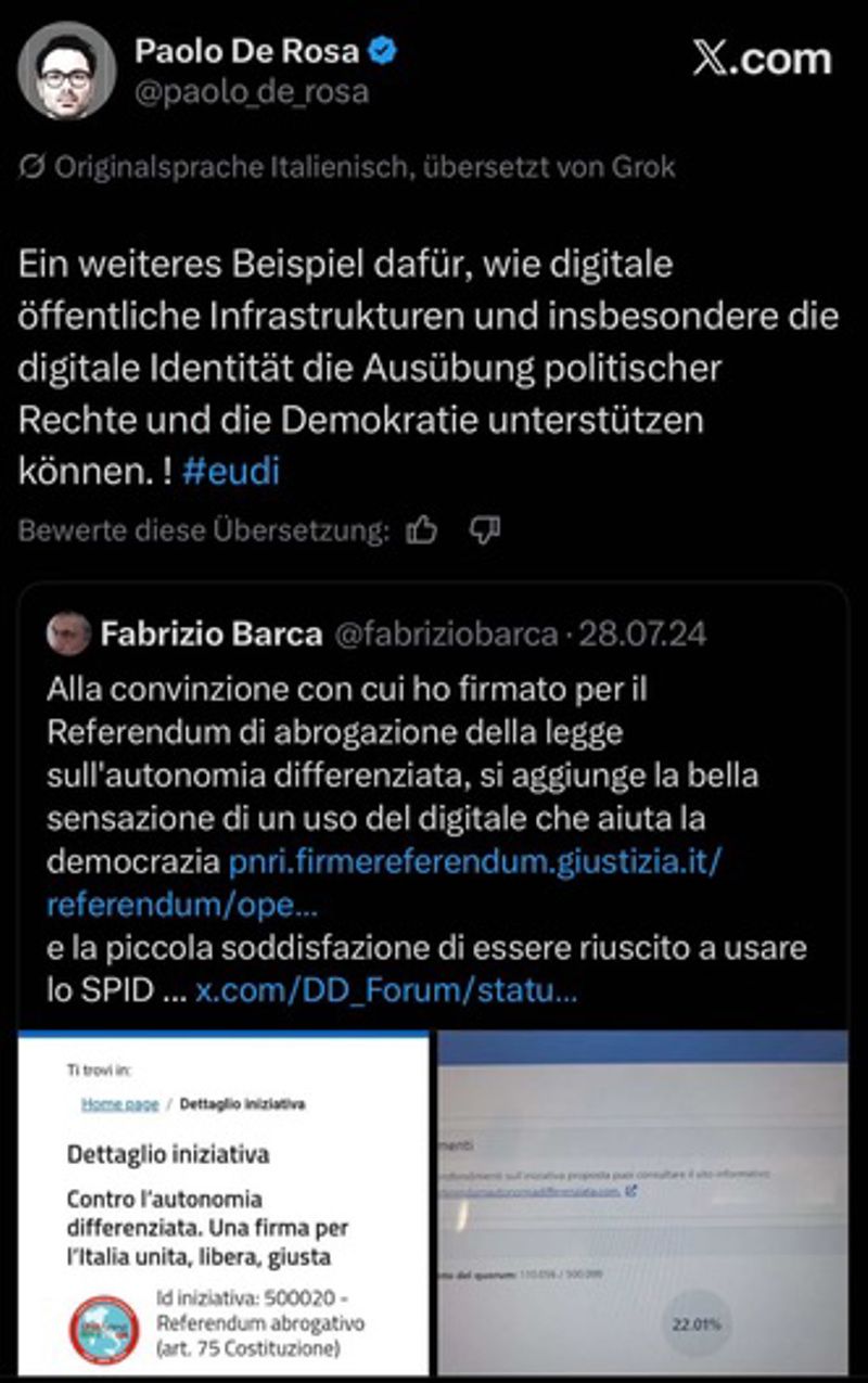 Auch De Rosa will „die Demokratie unterstützen“.