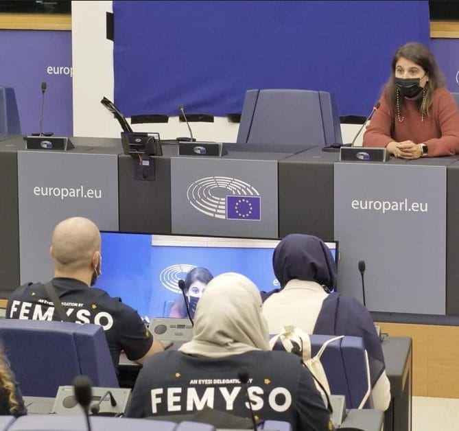 Offiziell anerkannte Hijab-Lobbyisten: Femyso-Aktivisten im Europaparlament.
