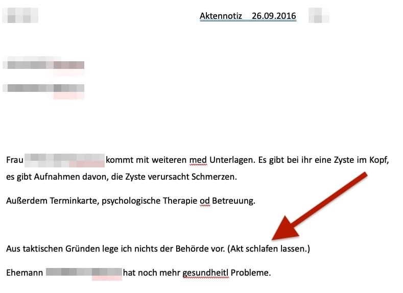 „Akt schlafen lassen“: Wie der Verein laut den Dokumenten Verfahren mutwillig in die Länge gezogen haben soll.