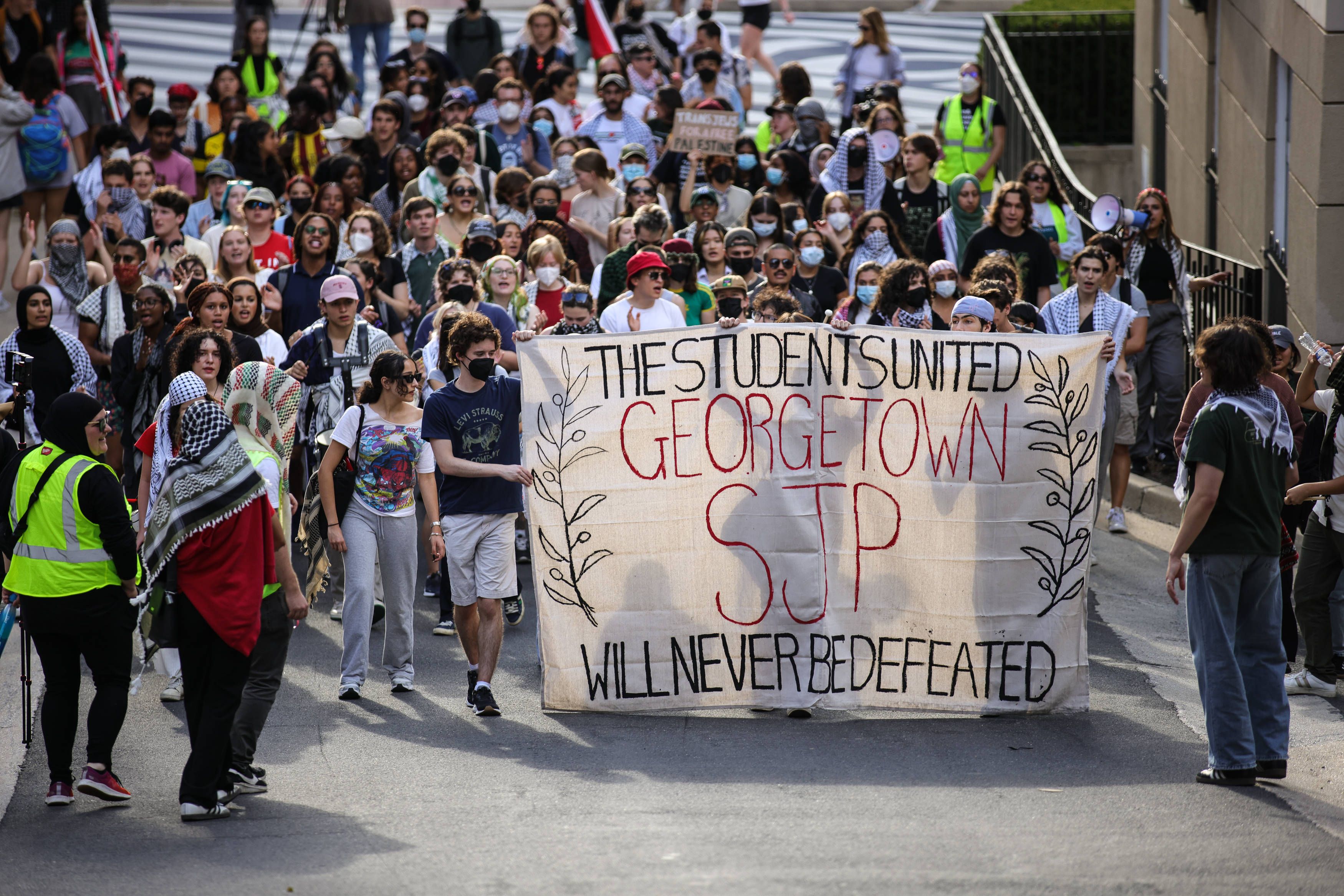 Eine Pro-Palästina-Demonstration an der Georgetown Universität in der US-Hauptstadt Washington D.C.