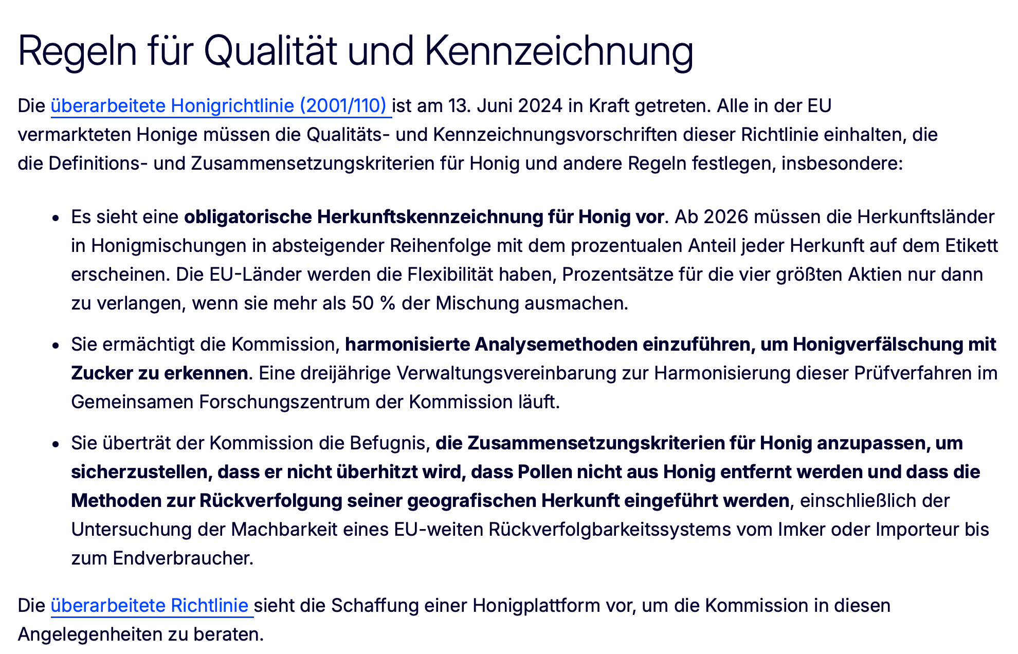 Hier können Sie die Regeln für Qualität und Kennzeichnung lesen.