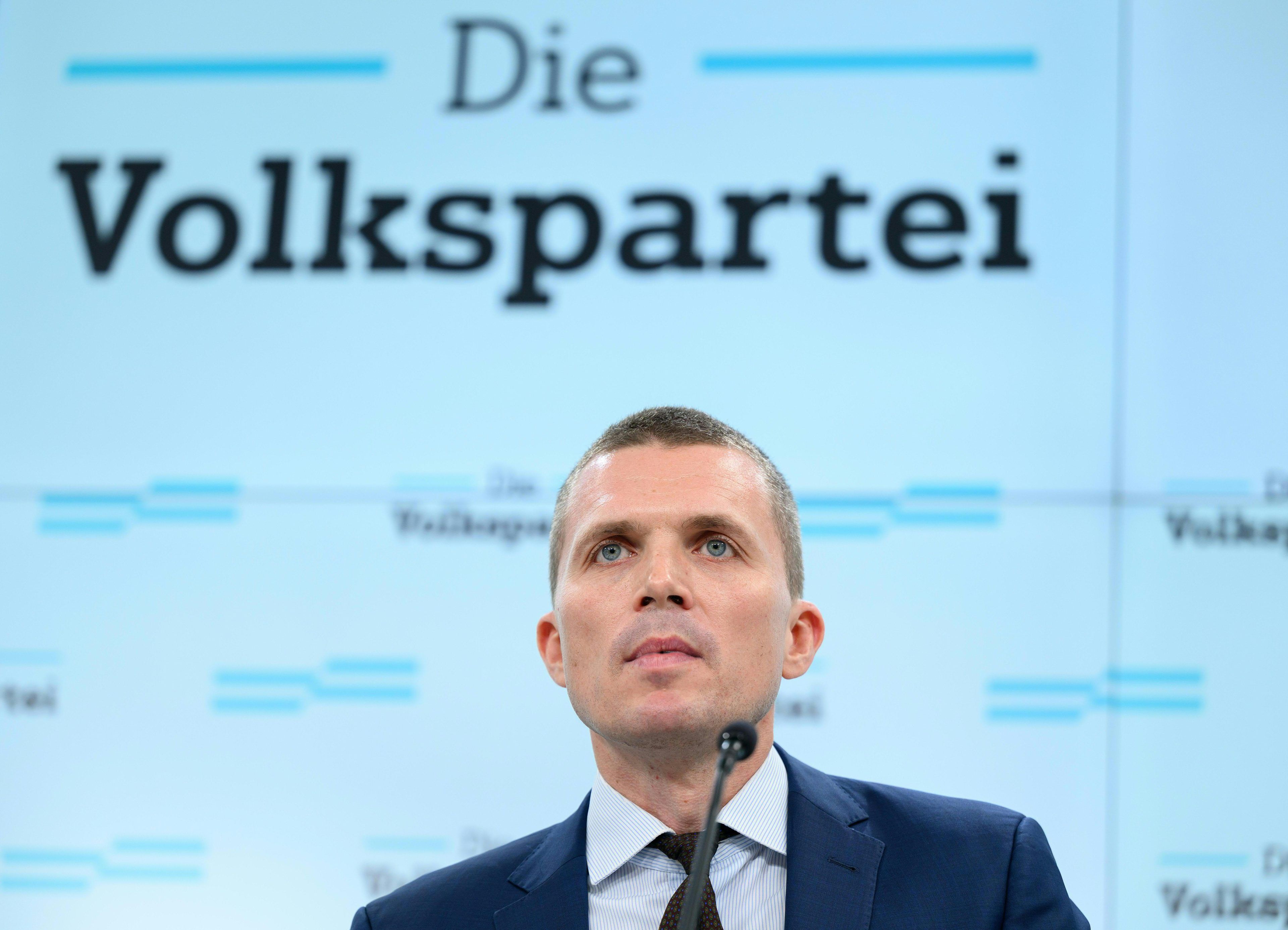 Der 39-jährige Markus Gstöttner, Kabinettschef von Ex-Bundeskanzler Karl Nehammer, am Mittwoch bei der Vorstellungspressekonferenz.