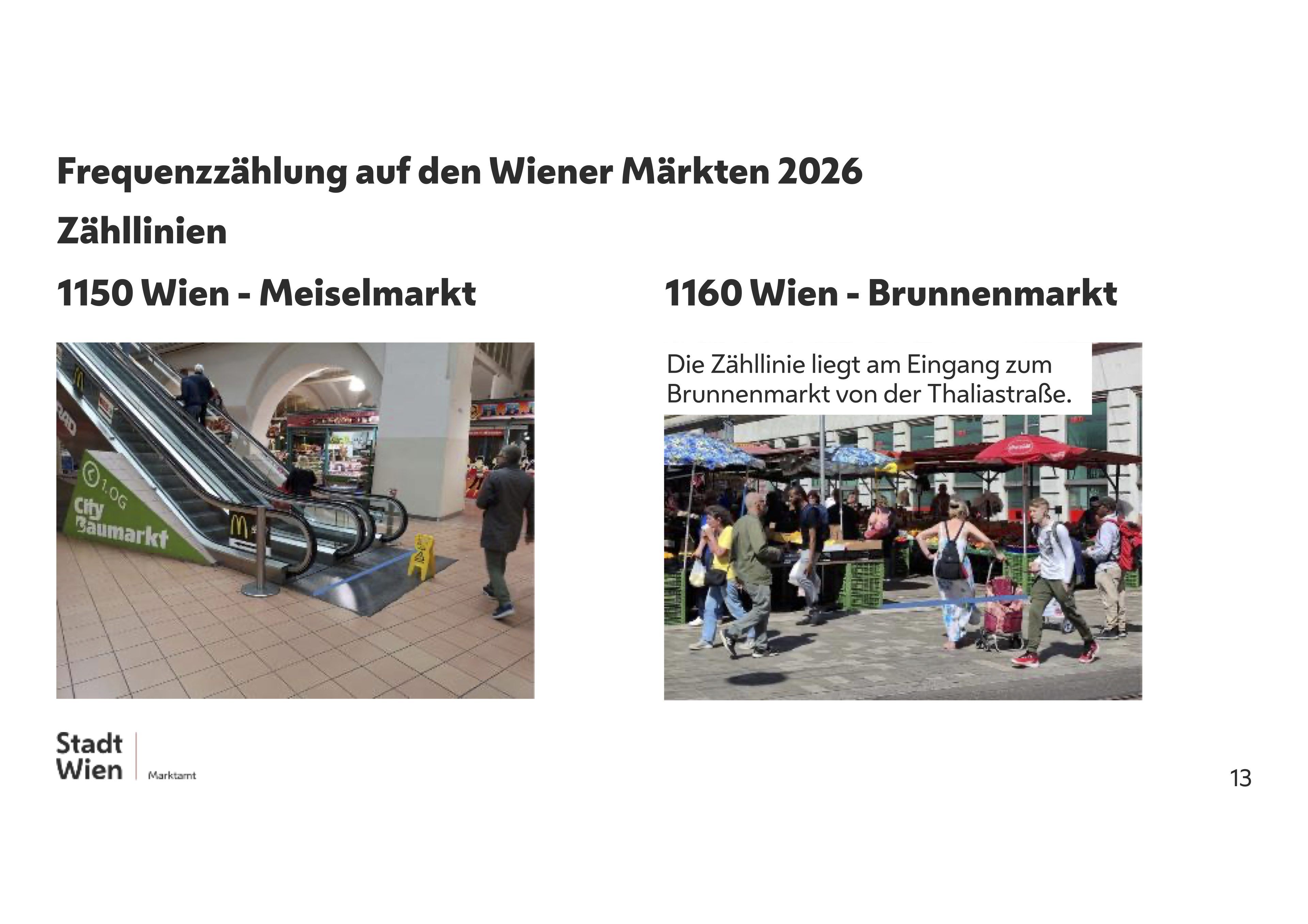 Alle Passanten auf der Rolltreppe wurden beim Meiselmarkt gezählt.