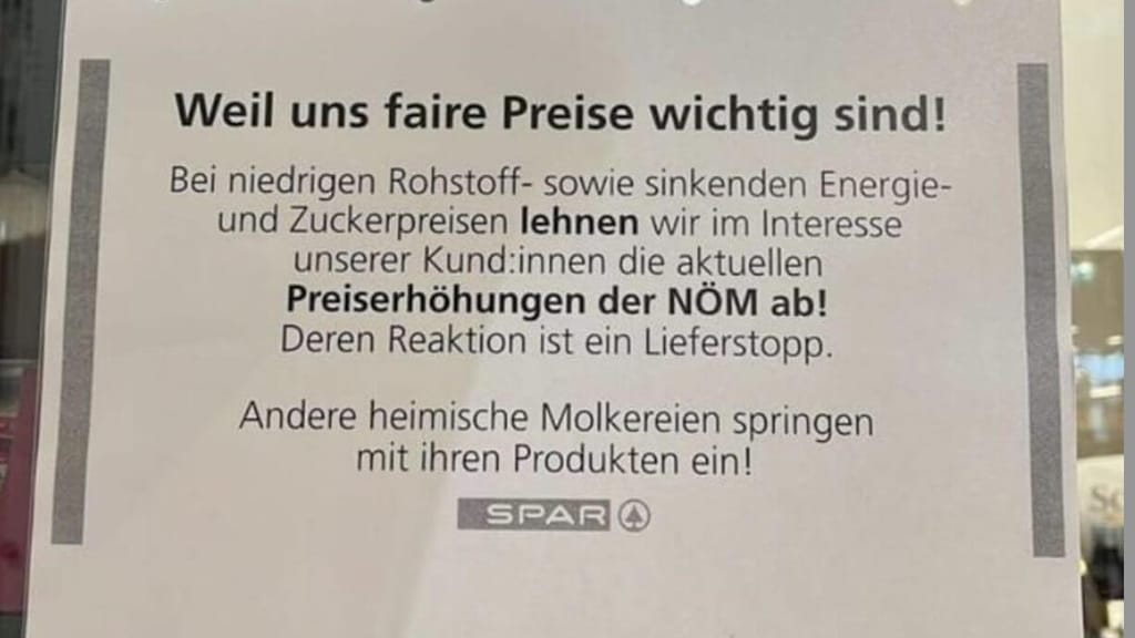 Preisdruck auf Kosten der Bauern: Lebensmittel-Gigant Spar stoppt NÖM-Lieferungen wegen verweigerter Billigpreise - econom...
