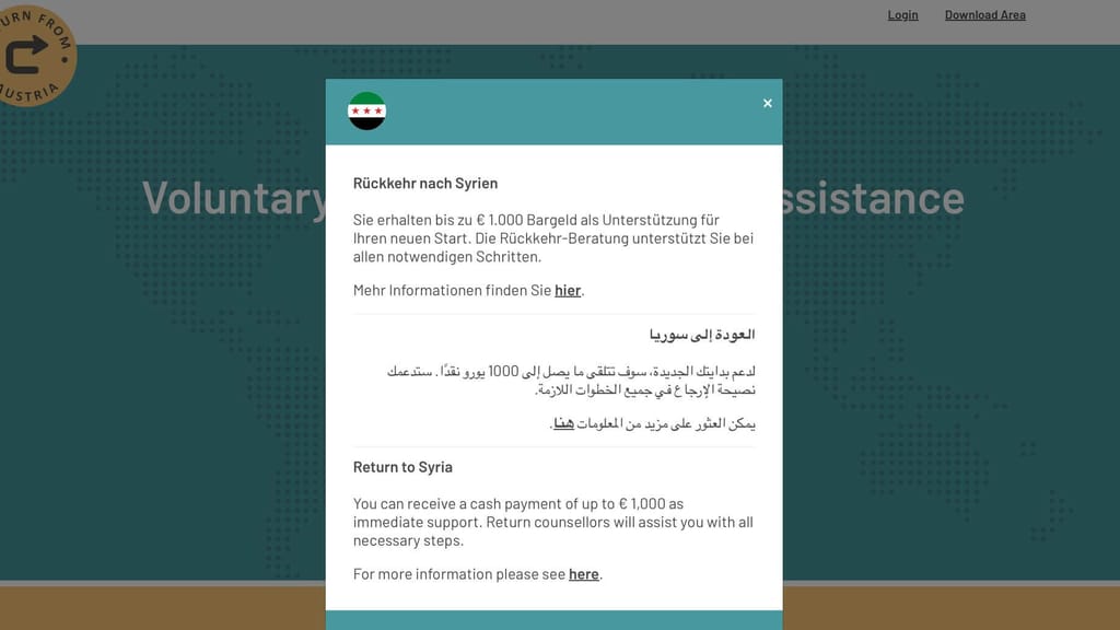 „Rückkehr-Hilfe": Syrische Heimkehrer erhalten bis zu 4.000 Euro Unterstützung – Umsetzung bereits gestartet? - politik - ...