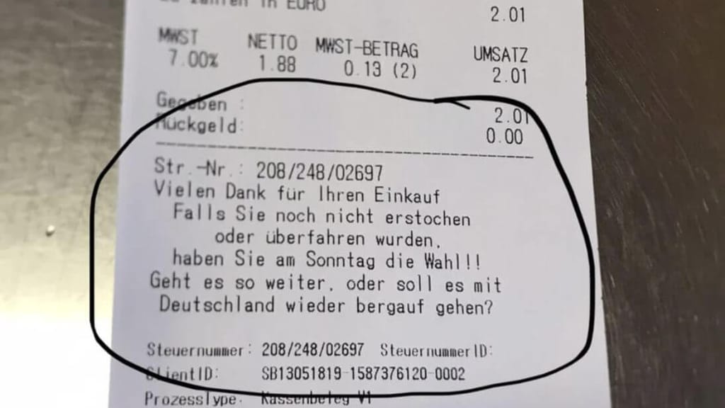 "Falls Sie noch nicht erstochen wurden": Besorgter Bäcker stellt Anti-Ampel-Bon aus - news - exxpress Nachrichten