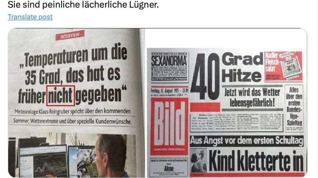 40 Grad schon 1975? Diese Schlagzeile bringt das Klima-Narrativ ins Wanken! - news - exxpress Nachrichten