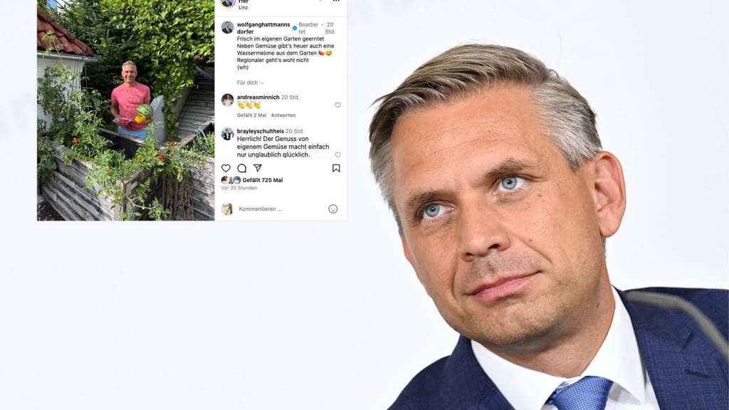 Minister mit grünem Daumen: Hattmannsdorfer zeigt stolz seine Garten-Ernte - lifestyle - exxpress Nachrichten