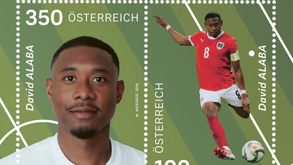 David Alaba auf Briefmarke verewigt: Post startet neue Sport-Serie - news - exxpress Nachrichten