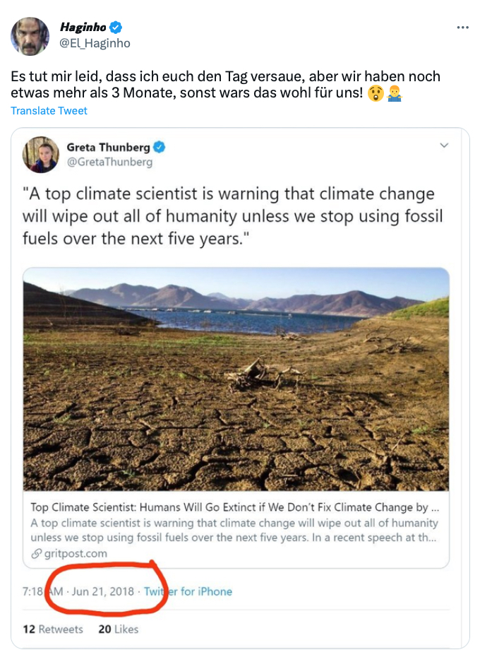 tweet klima apokalypse